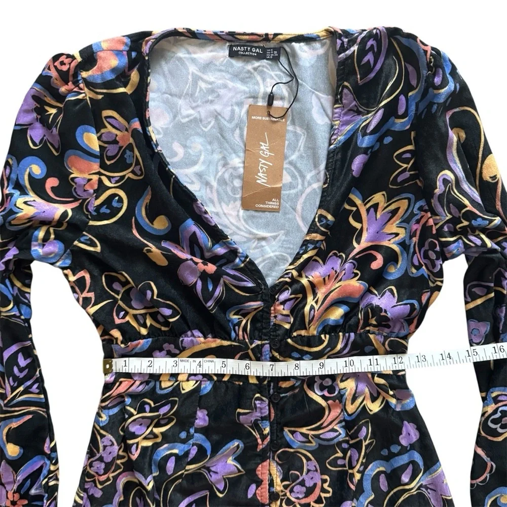 Nasty Gal Button Front Floral Mini Dress – Medium – NWT - Picture 7 of 10